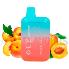Pod desechable con nicotina sabor melocoton Pod Desechable Peach Ice 20mg Olé Pocket Bud Vape