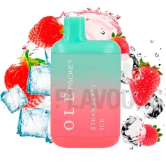 Pod desechable con nicotina sabor fresa fresca Pod Desechable Strawberry Ice 20mg Olé Pocket Bud Vape