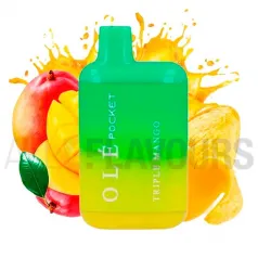 Pod desechable con nicotina sabor mango Pod Desechable Triple Mango 20mg Olé Pocket Bud Vape