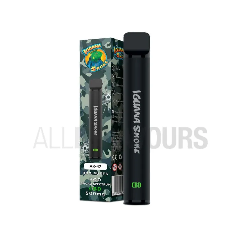 Pod desechable CBD AK47 Broad Spectrum Iguana Smoke con sabor a variedad AK47 Pod desechable CBD AK47 Broad Spectrum Iguana Smoke con sabor a variedad AK47