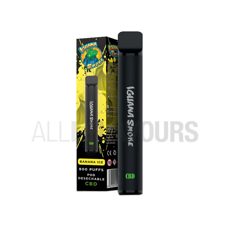Pod desechable CBD Banana Ice Iguana Smokes con sabor a plátano helado Pod desechable CBD Banana Ice Iguana Smokes con sabor a plátano helado