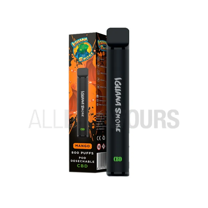 Pod desechable CBD Mango Iguana Smokes con sabor a mangos dulces y cremosos Pod desechable CBD Mango Iguana Smokes con sabor a mangos dulces y cremosos