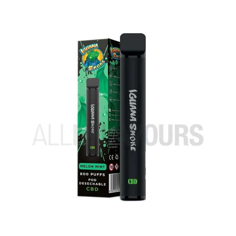 Pod desechable CBD Melon Mint Iguana Smokes con sabor a melón dulce con notas mentoladas Pod desechable CBD Melon Mint Iguana Smokes con sabor a melón dulce con notas mentoladas