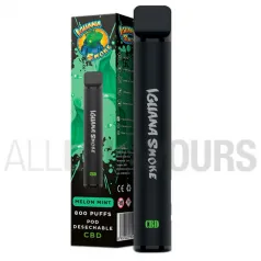 Pod desechable CBD Melon Mint Iguana Smokes con sabor a melón dulce con notas mentoladas