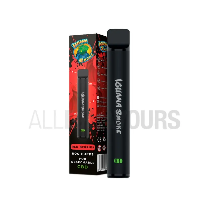 Pod desechable CBD Red Berries Iguana Smokes con sabor a frutos rojos Pod desechable CBD Red Berries Iguana Smokes con sabor a frutos rojos