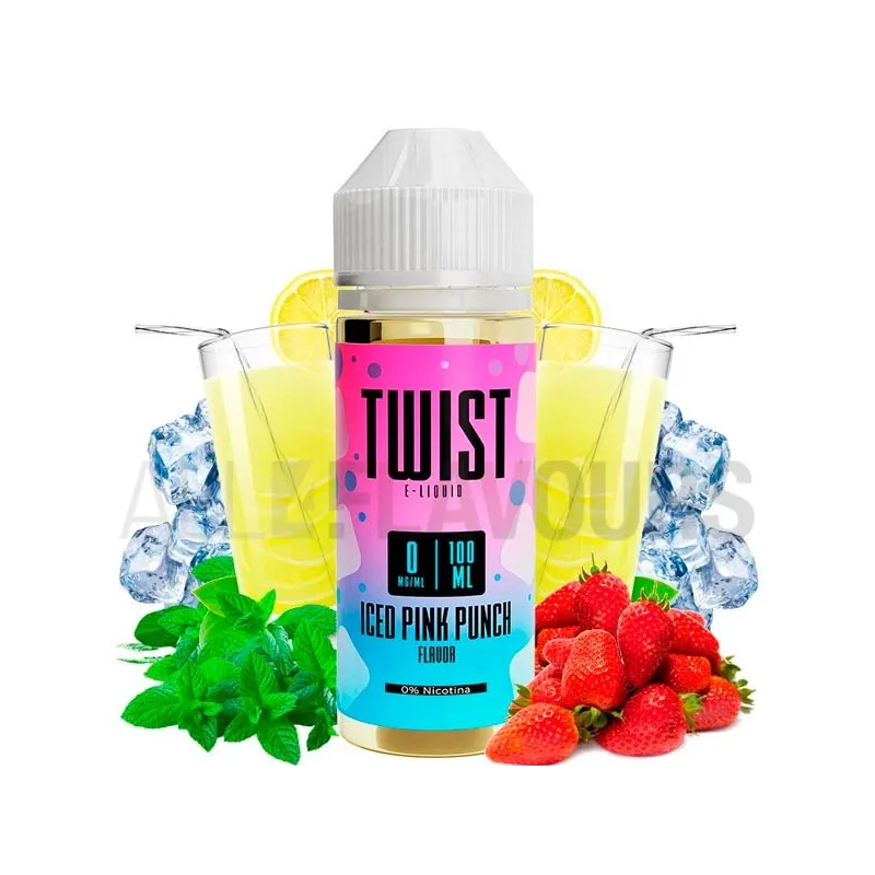 líquido de vapeo sin nicotina Ice Pink Punch 100ml Twist Eliquid con sabor a limonada fresca con fresas líquido de vapeo sin nicotina Ice Pink Punch 100ml Twist Eliquid con sabor a limonada fresca con fresas