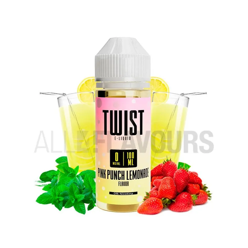 líquido de vapeo sin nicotina Pink Lemonade 100ml Twist Eliquid sabor a limonada con fresas líquido de vapeo sin nicotina Pink Lemonade 100ml Twist Eliquid sabor a limonada con fresas