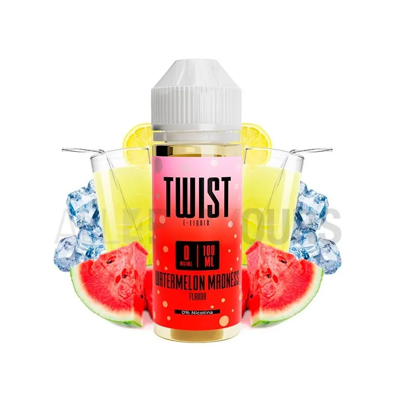 líquido de vapeo sin nicotina Watermelon Madness 100ml Twist Eliquid con sabor a limonada con sandía líquido de vapeo sin nicotina Watermelon Madness 100ml Twist Eliquid con sabor a limonada con sandía