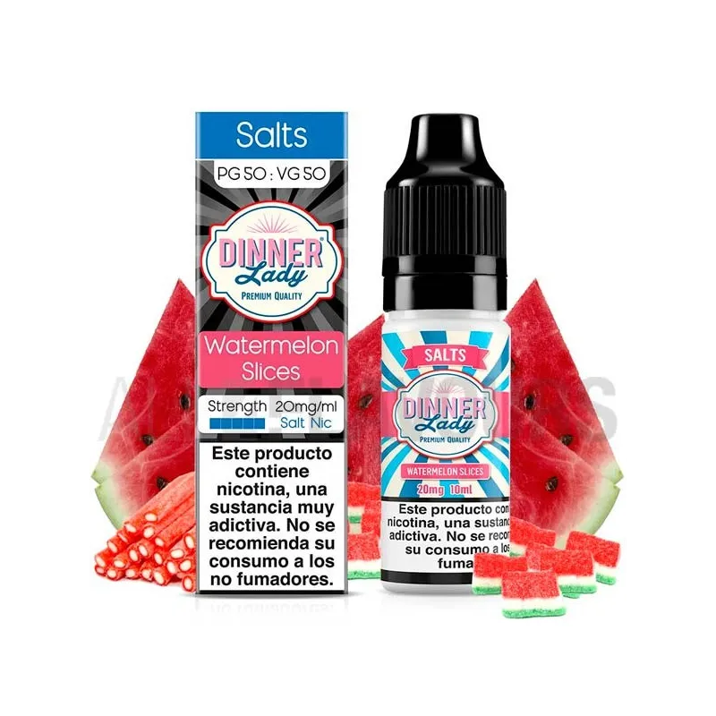 Sales de nicotina Watermelon Slices dinner lady con sabor a sandía con final de caramelo Sales de nicotina Watermelon Slices dinner lady con sabor a sandía con final de caramelo