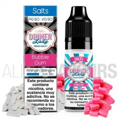 líquido sales nicotina Bubblegum 10 ml 10/20 mg Dinner Lady sabor a chicle