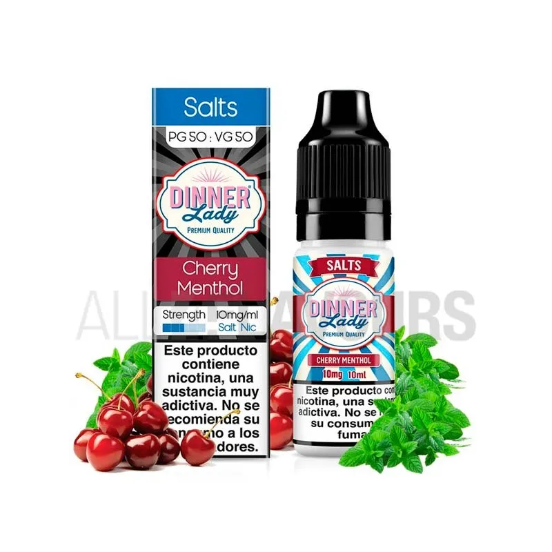 Sales de nicotina Cherry Menthol 10 ml 10/20 MG Dinner Lady sabor cerezas frescas Sales de nicotina Cherry Menthol 10 ml 10/20 MG Dinner Lady sabor cerezas frescas