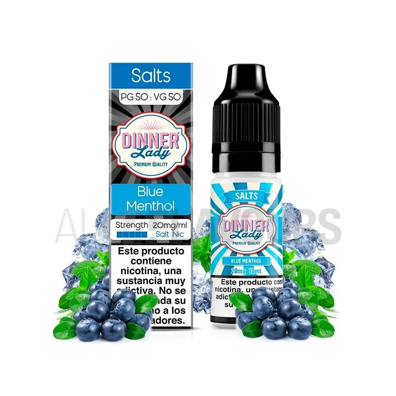 Sales de nicotina Blue Menthol 10 ml 10/20 MG Dinner Lady sabor cerezas gresella negra con frescor Sales de nicotina Blue Menthol 10 ml 10/20 MG Dinner Lady sabor cerezas gresella negra con frescor