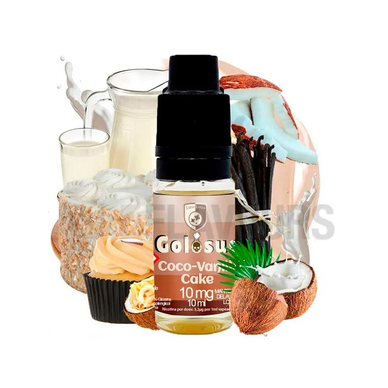 Sales de nicotina Coco Vanilla Cake 10 ml 10/20 MG Golosus sabor a tarta de coco con vainilla Sales de nicotina Coco Vanilla Cake 10 ml 10/20 MG Golosus sabor a tarta de coco con vainilla