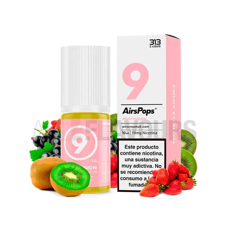 Sales de nicotina No8 Fruit Fusion 11 Toba 10ml 19 MG 313 By Airscream sabor frutal a kiwi, fresas y frutos del bosque Sales de nicotina No8 Fruit Fusion 11 Toba 10ml 19 MG 313 By Airscream sabor frutal a kiwi, fresas y frutos del bosque