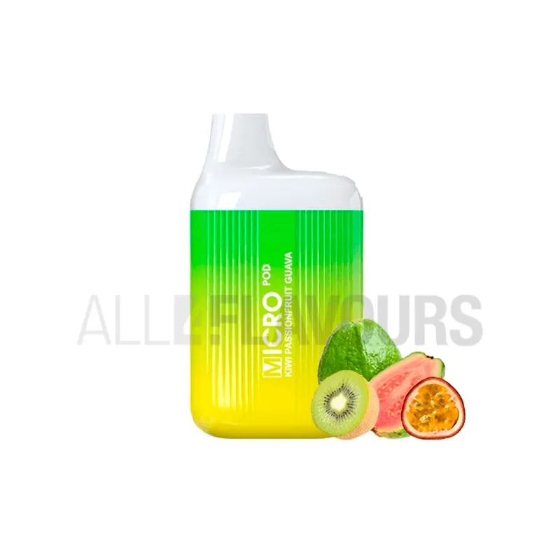 Pod desechable con nicotina sabor a frutas tropicales Pod desechable Kiwi Passion fruit Guava Micro Pod Pod desechable con nicotina sabor a frutas tropicales Pod desechable Kiwi Passion fruit Guava Micro Pod