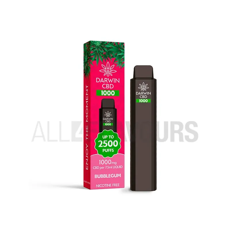 Pod desechable CBD de la marca Darwin con capacidad para 7.5 ml y 1500 Mah de batería sabor a chicle Pod desechable CBD de la marca Darwin con capacidad para 7.5 ml y 1500 Mah de batería sabor a chicle