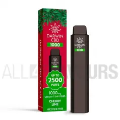 Pod desechable CBD de la marca Darwin con capacidad para 7.5 ml y 1500 Mah de batería sabor frutal con cereza y lima