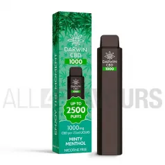 Pod desechable CBD de la marca Darwin con capacidad para 7.5 ml y 1500 Mah de batería sabor a mentol