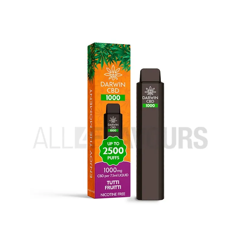 Pod desechable CBD de la marca Darwin con capacidad para 7.5 ml y 1500 Mah de batería sabor a mezcla frutal Pod desechable CBD de la marca Darwin con capacidad para 7.5 ml y 1500 Mah de batería sabor a mezcla frutal