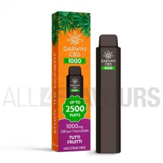 Pod desechable CBD de la marca Darwin con capacidad para 7.5 ml y 1500 Mah de batería sabor a mezcla frutal