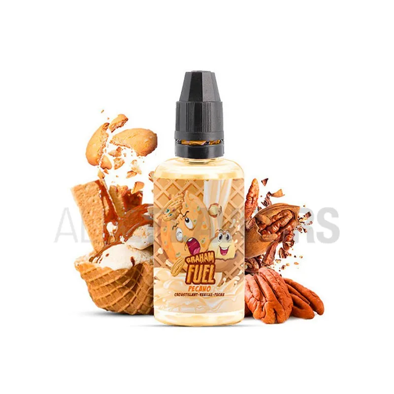 Aroma vapeo sin nicotina Pecano 30ml Graham Fuel con sabor galletas con helado y nuez pecana Aroma vapeo sin nicotina Pecano 30ml Graham Fuel con sabor galletas con helado y nuez pecana