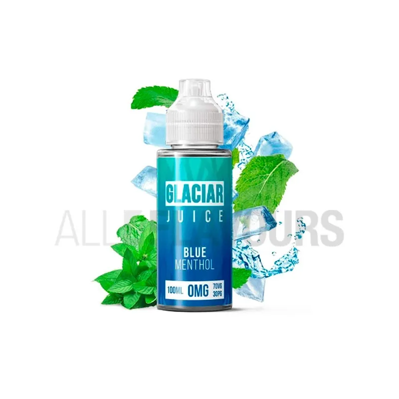 Líquido vaper sin nicotina sabor a menthol con efecto fresco Blue Menthol 100ml Glaciar Juice Líquido vaper sin nicotina sabor a menthol con efecto fresco Blue Menthol 100ml Glaciar Juice
