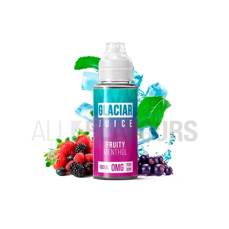 Líquido vaper sin nicotina sabor a frutos del bosque con efecto fresco Blue Menthol 100ml Glaciar Juice Líquido vaper sin nicotina sabor a frutos del bosque con efecto fresco Blue Menthol 100ml Glaciar Juice