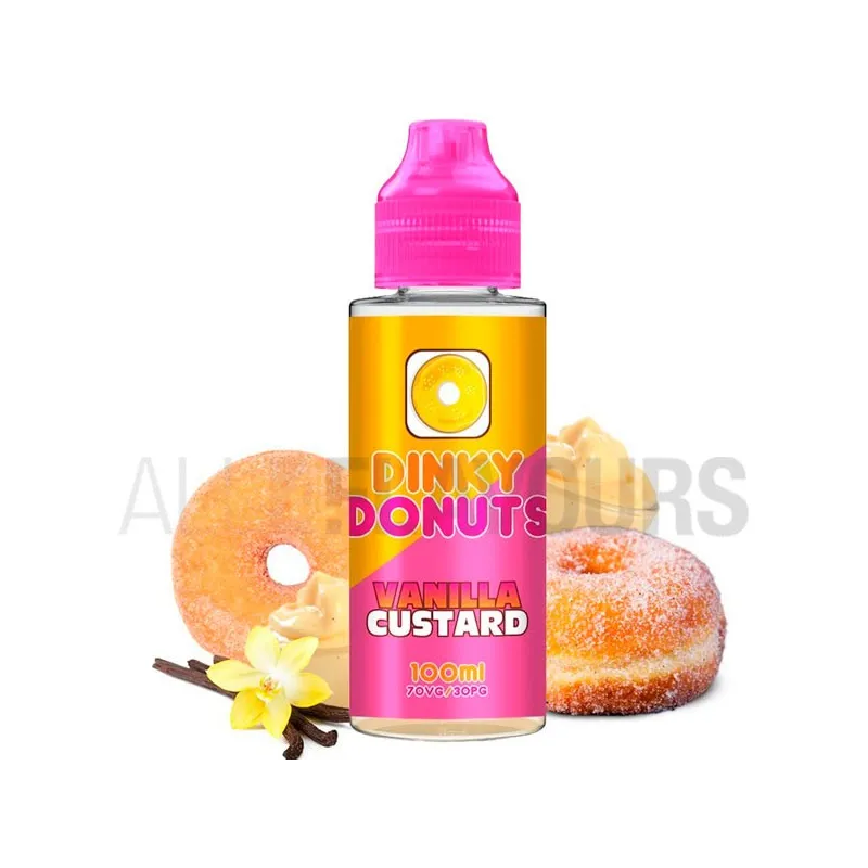 Líquido vapeo sin nicotina Vanilla Donut 100 ml Dinky Donuts con sabor a donut de vainilla Líquido vapeo sin nicotina Vanilla Donut 100 ml Dinky Donuts con sabor a donut de vainilla