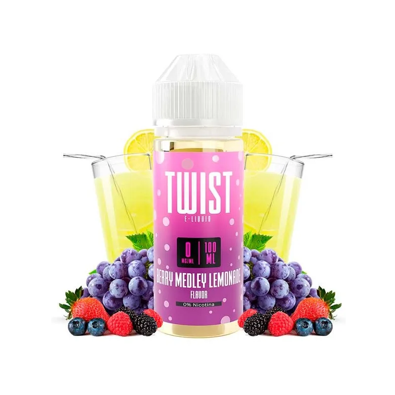 líquido de vapeo sin nicotina Berry Medley Lemonade 100ml Twist Eliquid con sabor a limonada con frutos del bosque líquido de vapeo sin nicotina Berry Medley Lemonade 100ml Twist Eliquid con sabor a limonada con frutos del bosque