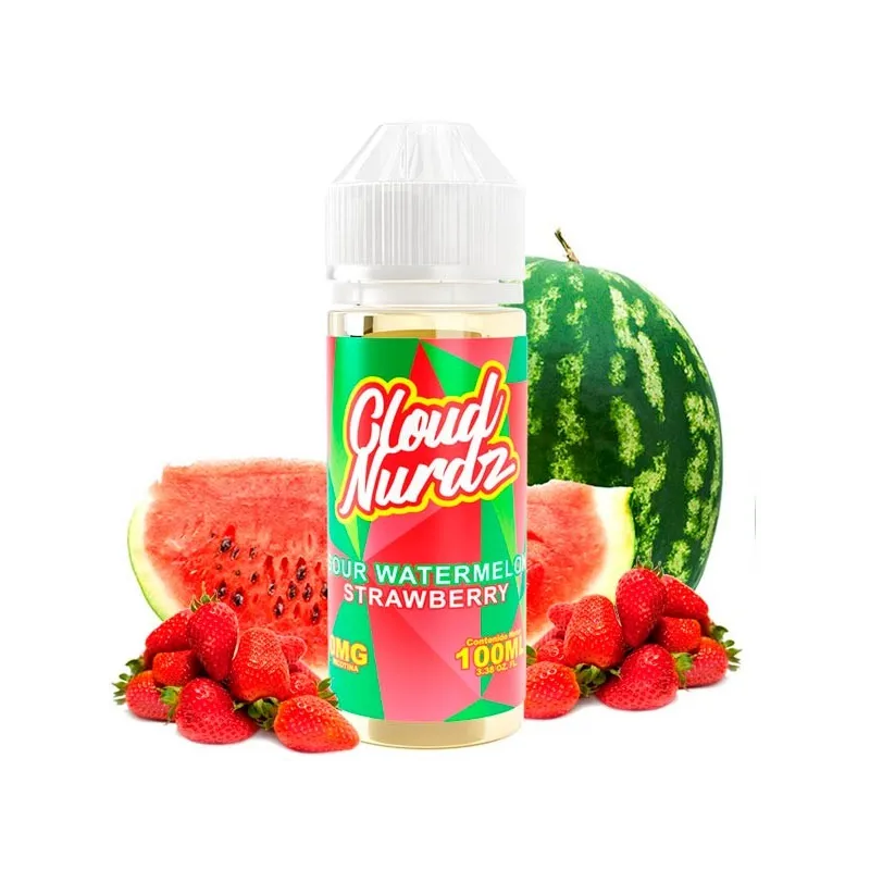 líquido de vapeo sin nicotina Sour Watermelon Strawberry 100ml Cloud-Nurdz con sabor a sandía con fresa ácida líquido de vapeo sin nicotina Sour Watermelon Strawberry 100ml Cloud-Nurdz con sabor a sandía con fresa ácida