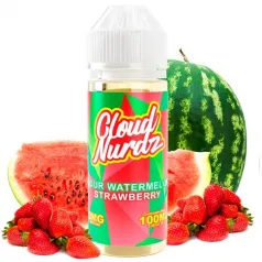 líquido de vapeo sin nicotina Sour Watermelon Strawberry 100ml Cloud-Nurdz con sabor a sandía con fresa ácida