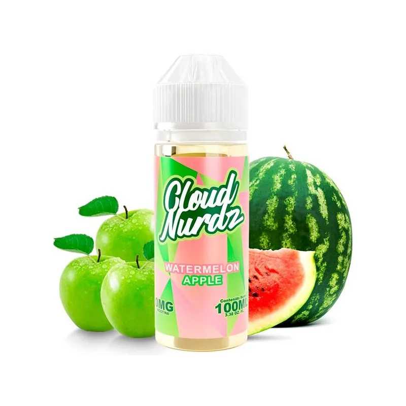 líquido de vapeo sin nicotina Watermelon Apple 100ml Cloud Nurdzcon sabor sandía con manzanas líquido de vapeo sin nicotina Watermelon Apple 100ml Cloud Nurdzcon sabor sandía con manzanas