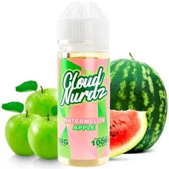 líquido de vapeo sin nicotina Watermelon Apple 100ml Cloud Nurdzcon sabor sandía con manzanas