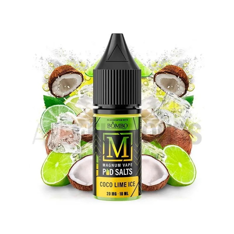 Líquido sales de nicotina Coco Lime Ice 10 ml 10/20 MG Magnum Vape con sabor a coco y lima con efecto fresco Líquido sales de nicotina Coco Lime Ice 10 ml 10/20 MG Magnum Vape con sabor a coco y lima con efecto fresco