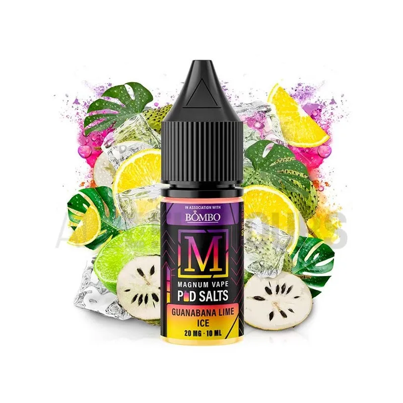 Líquido sales de nicotina Guanaba Ice 10 ml 10/20 MG Magnum Vape con sabor a guayaba con lima y con efecto fresco Líquido sales de nicotina Guanaba Ice 10 ml 10/20 MG Magnum Vape con sabor a guayaba con lima y con efecto fresco