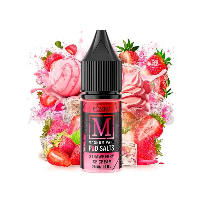 Líquido sales de nicotina Strawberry Ice Cream 10 ml 10/20 MG Magnum Vape con sabor a helado de fresas Líquido sales de nicotina Strawberry Ice Cream 10 ml 10/20 MG Magnum Vape con sabor a helado de fresas
