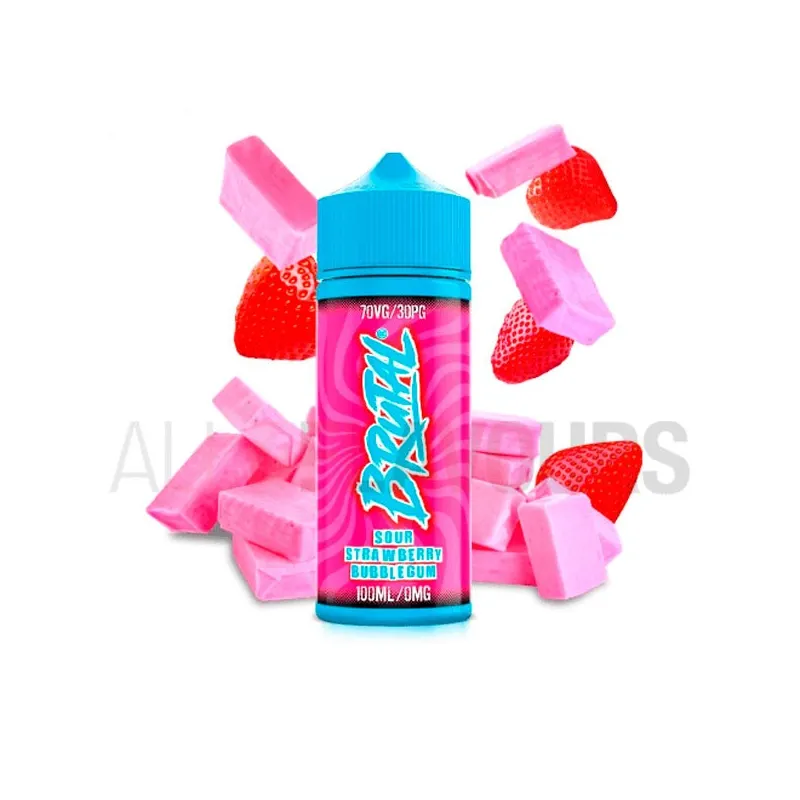 Líquido vapear sin nicotina sabor chicle Brutal Sour Strawberry Bubblegum 100 ml By Just Juice Líquido vapear sin nicotina sabor chicle Brutal Sour Strawberry Bubblegum 100 ml By Just Juice