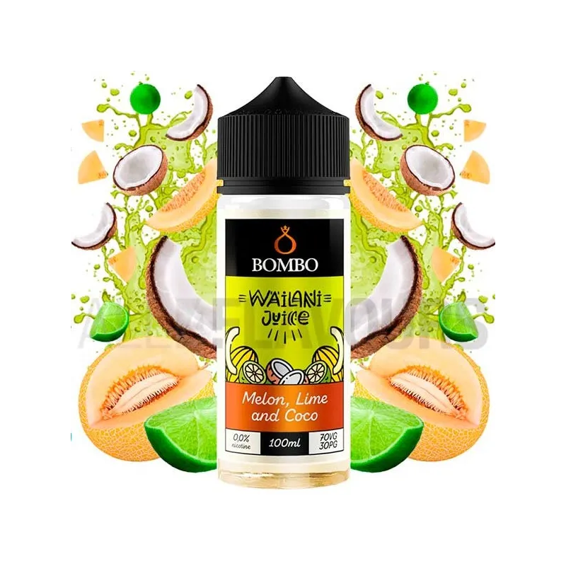 Líquido vaper sin nicotinaMelon Lime Coco 100 ml Wailani Bombo con sabor a melón coco y lima Líquido vaper sin nicotinaMelon Lime Coco 100 ml Wailani Bombo con sabor a melón coco y lima