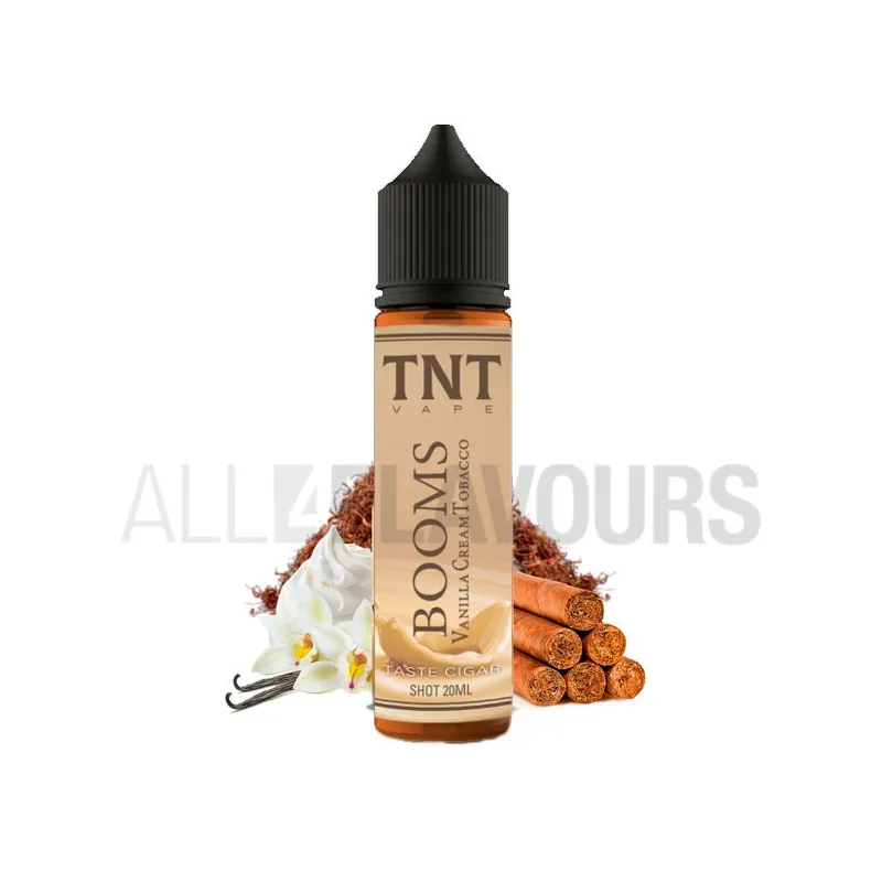 Extracto orgánico tabaco sin nicotina Booms Vanilla Cream Tobacco 20 ml Tnt-Vape sabor a tabaco de puro con vainilla Extracto orgánico tabaco sin nicotina Booms Vanilla Cream Tobacco 20 ml Tnt-Vape sabor a tabaco de puro con vainilla