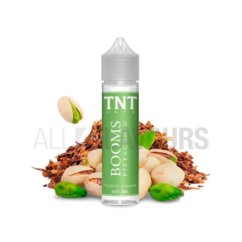 aroma vapeo sin nicotinaBooms Pistachio 20 ml Tnt-Vape con sabor a tabaco y pistacho aroma vapeo sin nicotinaBooms Pistachio 20 ml Tnt-Vape con sabor a tabaco y pistacho