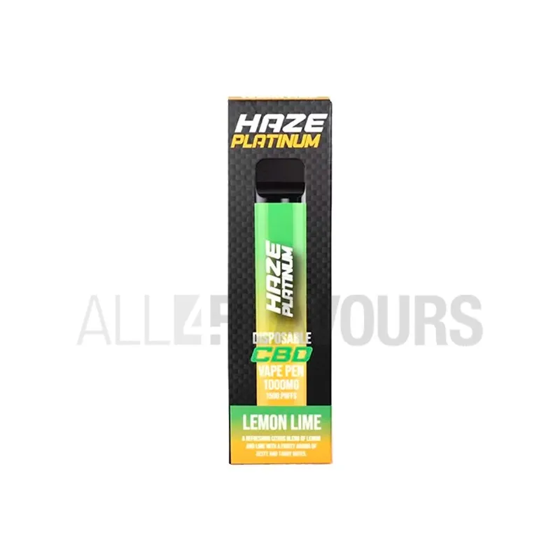 Vaper desechable CBD Haze Bar Platinium con sabor a limón y lima Vaper desechable CBD Haze Bar Platinium con sabor a limón y lima