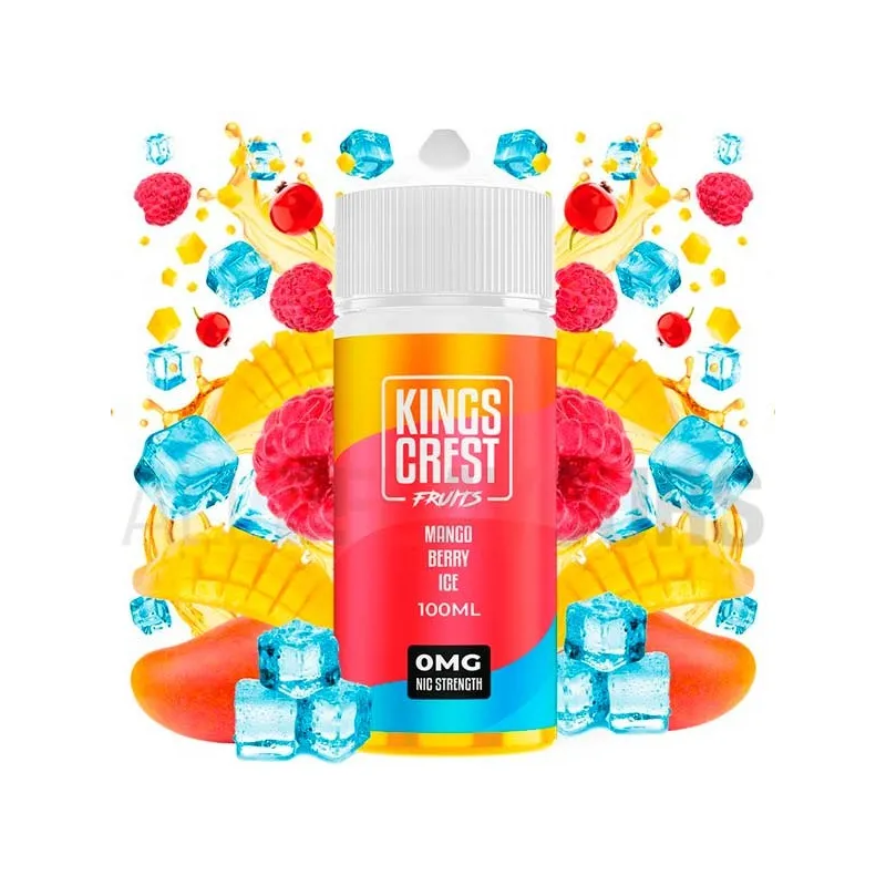 Líquido vapeo sin nicotina Mango Berry Ice 100 ml Kings Crest con sabor a mango y fruto del bosque frescos Líquido vapeo sin nicotina Mango Berry Ice 100 ml Kings Crest con sabor a mango y fruto del bosque frescos