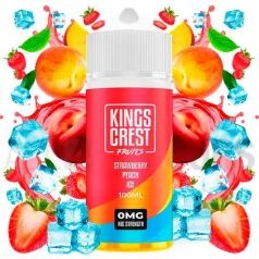 Líquido vapeo sin nicotina Strawberry Peach Ice 100 ml Kings Crest con sabor a fresas y melocotón frescos