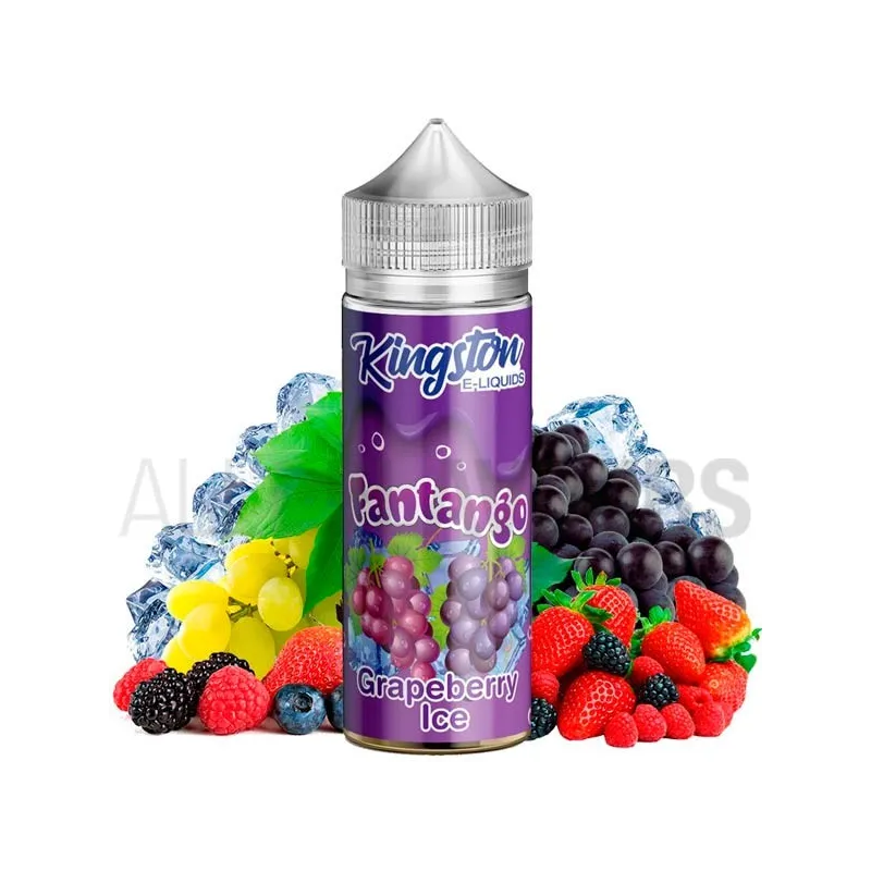 Líquido vapeo sin nicotina con sabor frutal Grapeberry Ice Fantango 100 ml Kingston Eliquid Líquido vapeo sin nicotina con sabor frutal Grapeberry Ice Fantango 100 ml Kingston Eliquid