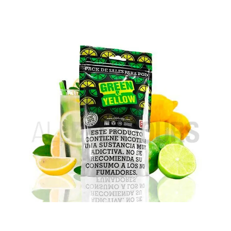 Pack Sales nicotina Green & Yellow 24 ml Oil4vap con sabor frutal Pack Sales nicotina Green & Yellow 24 ml Oil4vap con sabor frutal
