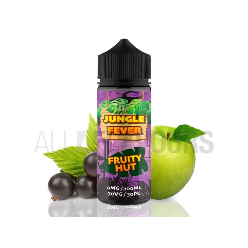 líquido de vapeo sin nicotina Fruity Hut 100 ml Jungle Fever con sabor a manzana y grosella negra líquido de vapeo sin nicotina Fruity Hut 100 ml Jungle Fever con sabor a manzana y grosella negra