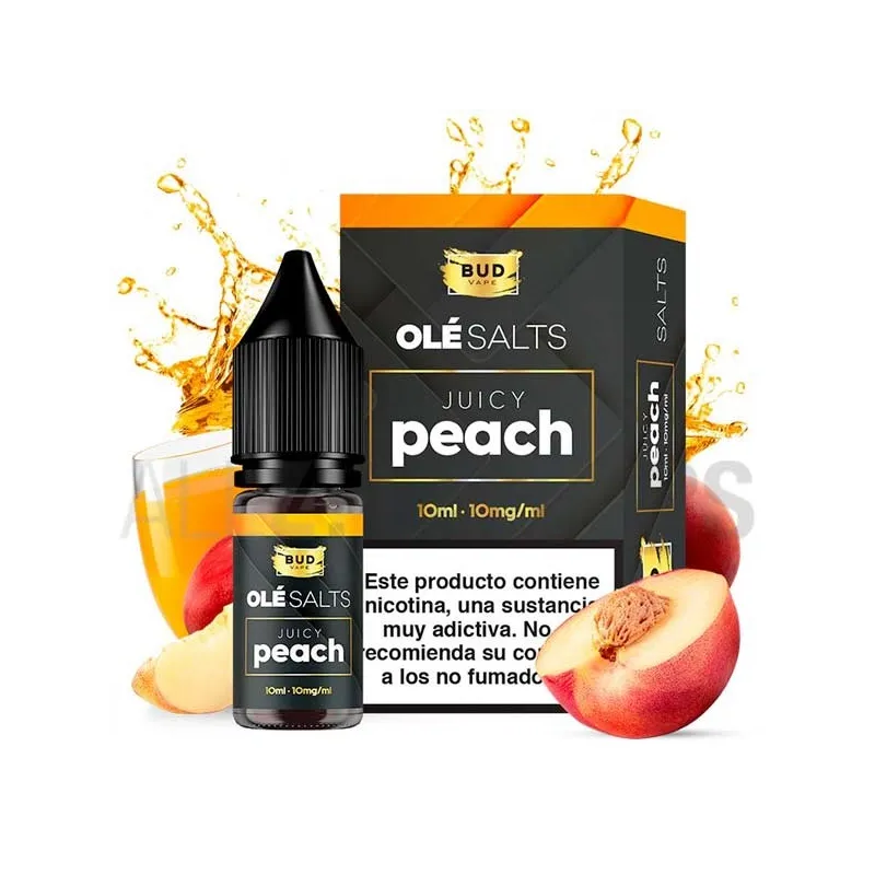 Líquido vaper sales nicotina Juicy Peach 10 ml 10/20 mg Ole Salts Bad Vape con sabor a melocotón Líquido vaper sales nicotina Juicy Peach 10 ml 10/20 mg Ole Salts Bad Vape con sabor a melocotón