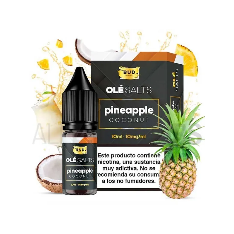 Líquido vaper sales nicotina Pineapple Coconut 10 ml 10/20 mg Ole Salts Bad Vape con sabor a piña y coco Líquido vaper sales nicotina Pineapple Coconut 10 ml 10/20 mg Ole Salts Bad Vape con sabor a piña y coco
