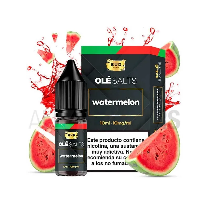 Líquido vaper sales nicotina Watermelon 10 ml 10/20 mg Ole Salts Bad Vape con sabor a sandía Líquido vaper sales nicotina Watermelon 10 ml 10/20 mg Ole Salts Bad Vape con sabor a sandía