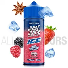 Líquido vaper Wild Berries Aniseed on Ice 100 ml Just Juice sin nicotina sabor a frutos del bosque frescos